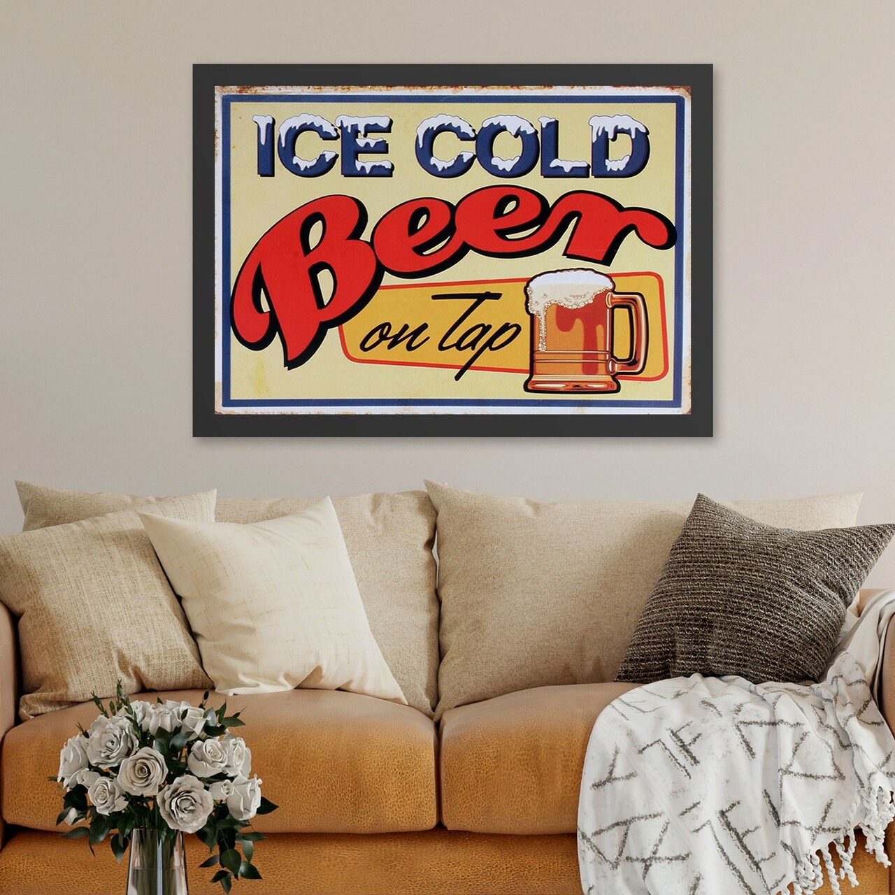 Tablou decorativ, Ice Cold Beer On Tap (55 x 75), Polistiren, Multicolor - imagine 3